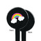 Rainbows and Unicorns Black Plastic 7" Stir Stick - Single Sided - Round - Front & Back