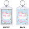 Rainbows and Unicorns Bling Keychain (Front + Back)