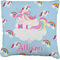 Rainbows and Unicorns Burlap Pillow 22"