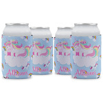 Rainbows and Unicorns Can Cooler (12 oz) - Set of 4 w/ Name or Text