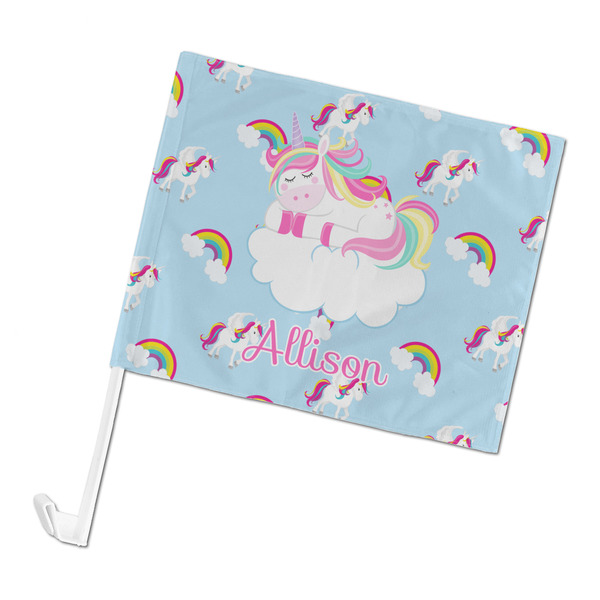 Custom Rainbows and Unicorns Car Flag (Personalized)