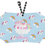 Rainbows and Unicorns Rear View Mirror Ornament w/ Name or Text