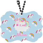 Rainbows and Unicorns Rear View Mirror Charm w/ Name or Text