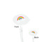 Rainbows and Unicorns Clear Plastic 7" Stir Stick - Oval - Front & Back