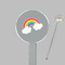 Rainbows and Unicorns Clear Plastic 7" Stir Stick - Round - Closeup