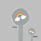 Rainbows and Unicorns Clear Plastic 7" Stir Stick - Round - Front & Back