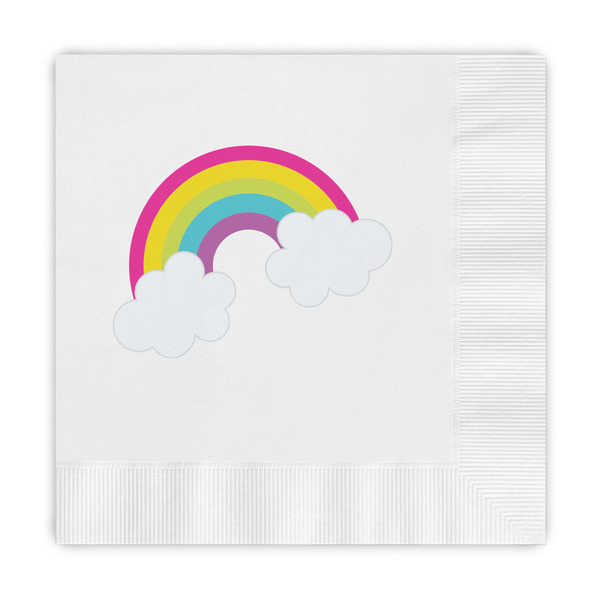 Custom Rainbows and Unicorns Embossed Decorative Napkins