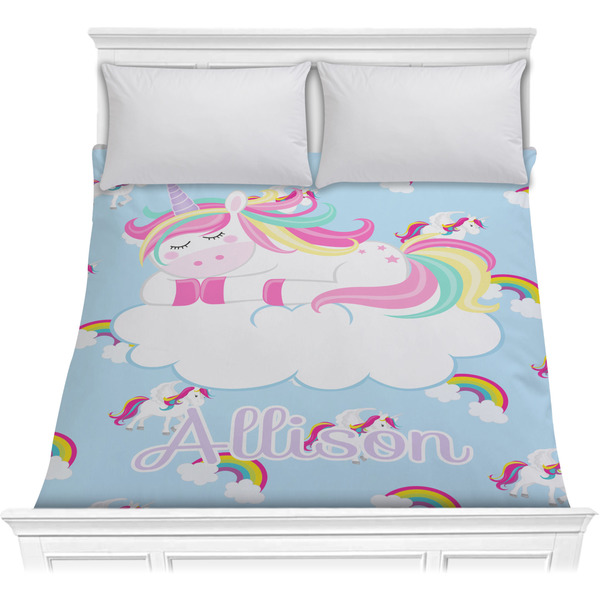 Custom Rainbows and Unicorns Comforter - Full / Queen w/ Name or Text