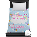 Rainbows and Unicorns Duvet Cover - Twin w/ Name or Text