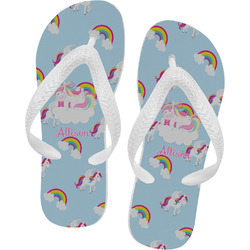 Rainbows and Unicorns Flip Flops - Medium w/ Name or Text