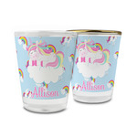 Rainbows and Unicorns Glass Shot Glass - 1.5 oz (Personalized)