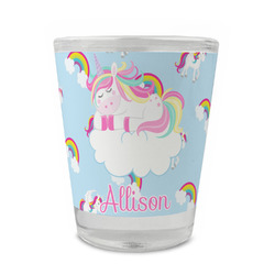 Rainbows and Unicorns Glass Shot Glass - 1.5 oz - Set of 4 (Personalized)