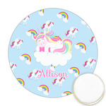 Rainbows and Unicorns Printed Cookie Topper - Round (Personalized)