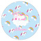 Rainbows and Unicorns Icing Circle - Small - Single