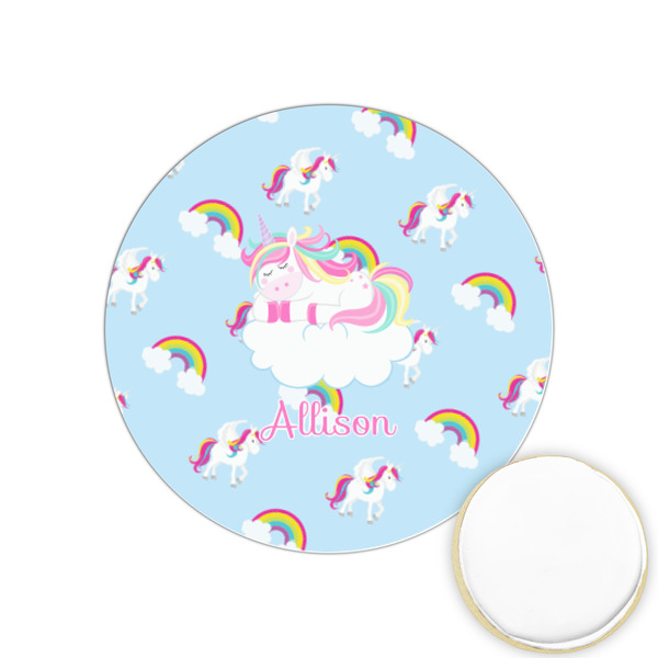 Custom Rainbows and Unicorns Printed Cookie Topper - 1.25" (Personalized)