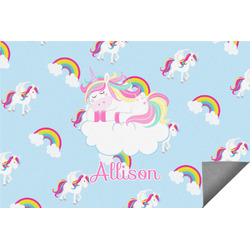 Rainbows and Unicorns Indoor / Outdoor Rug - 6'x8' w/ Name or Text