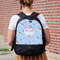 Rainbows and Unicorns Large Backpack - Black - On Back