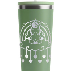 Rainbows and Unicorns RTIC Everyday Tumbler with Straw - 28oz - Light Green - Single-Sided