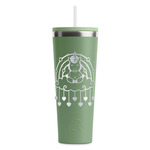 Rainbows and Unicorns RTIC Everyday Tumbler with Straw - 28oz - Light Green - Single-Sided