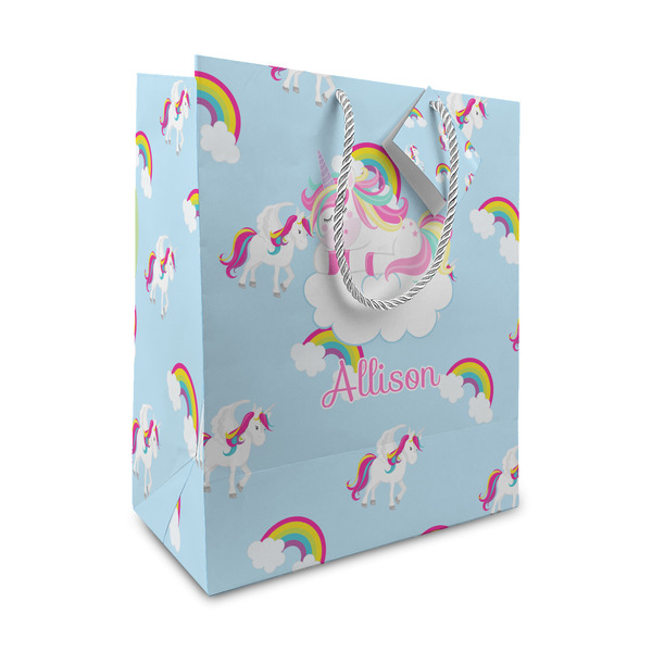 Custom Rainbows and Unicorns Medium Gift Bag (Personalized)