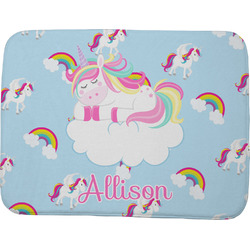 Rainbows and Unicorns Memory Foam Bath Mat - 48"x36" w/ Name or Text