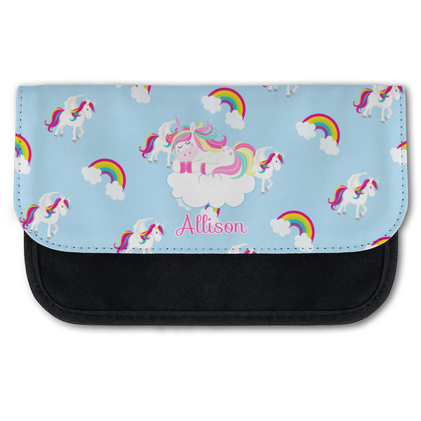 Custom Rainbows and Unicorns Canvas Pencil Case w/ Name or Text