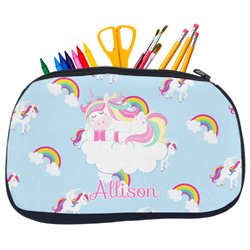 Rainbows and Unicorns Neoprene Pencil Case - Medium w/ Name or Text