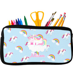 Rainbows and Unicorns Neoprene Pencil Case - Small w/ Name or Text