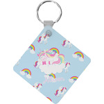 Rainbows and Unicorns Diamond Plastic Keychain w/ Name or Text