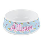 Rainbows and Unicorns Plastic Dog Bowl - Small (Personalized)