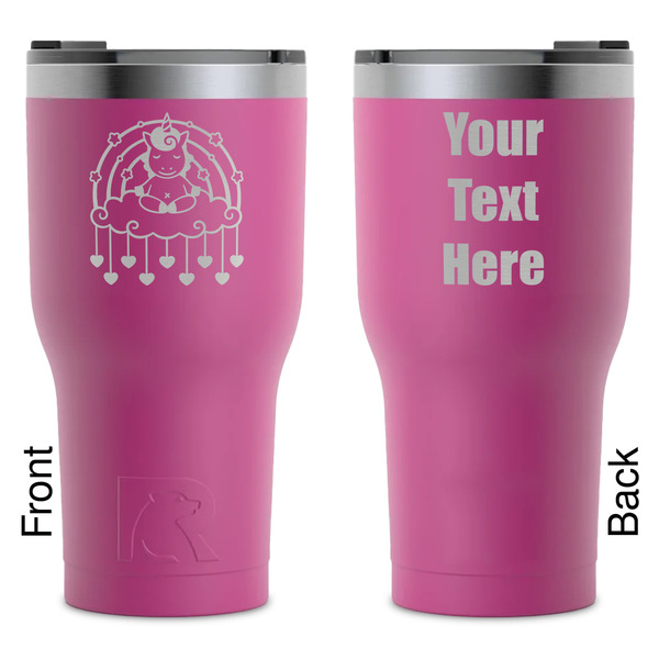 Custom Rainbows and Unicorns RTIC Tumbler - Magenta - Laser Engraved - Double-Sided (Personalized)