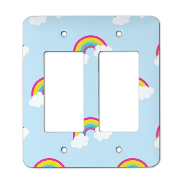 Custom Rainbows and Unicorns Rocker Style Light Switch Cover - Two Switch