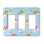 Rainbows and Unicorns Rocker Style Light Switch Cover - Three Switch