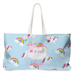 Rainbows and Unicorns Large Tote Bag with Rope Handles (Personalized)