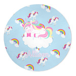 Rainbows and Unicorns 5' Round Indoor Area Rug (Personalized)