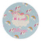 Rainbows and Unicorns Round Linen Placemats - FRONT (Double Sided)