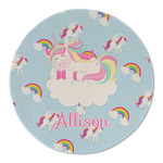 Rainbows and Unicorns Round Linen Placemat - Single Sided (Personalized)