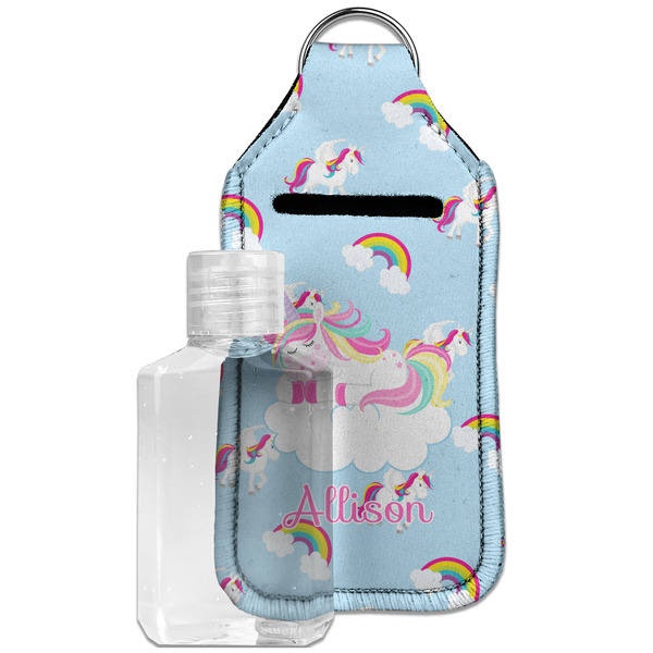 Custom Rainbows and Unicorns Hand Sanitizer & Keychain Holder - Large (Personalized)