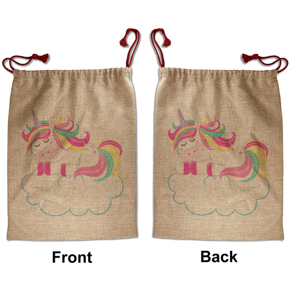 Custom Rainbows and Unicorns Santa Sack - Front & Back