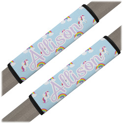 Rainbows and Unicorns Seat Belt Covers (Set of 2) (Personalized)