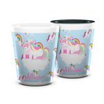 Rainbows and Unicorns Ceramic Shot Glass - 1.5 oz (Personalized)