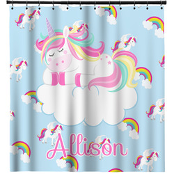 Rainbows and Unicorns Shower Curtain - 71" x 74" (Personalized)