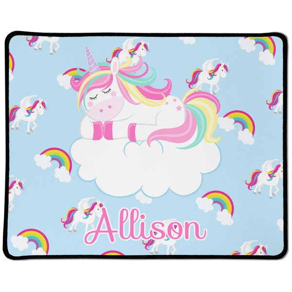 Custom Rainbows and Unicorns Large Gaming Mouse Pad - 12.5" x 10" (Personalized)