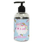 Rainbows and Unicorns Plastic Soap / Lotion Dispenser (8 oz - Small - Black) (Personalized)