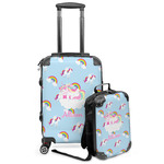 Rainbows and Unicorns Kids 2-Piece Luggage Set - Suitcase & Backpack (Personalized)