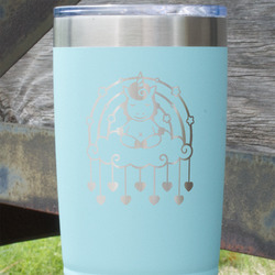 Rainbows and Unicorns 20 oz Stainless Steel Tumbler - Teal - Double Sided (Personalized)