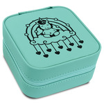 Rainbows and Unicorns Travel Jewelry Box - Teal Leather