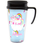 Rainbows and Unicorns Acrylic Travel Mug with Handle (Personalized)