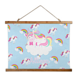 Rainbows and Unicorns Wall Hanging Tapestry - Wide (Personalized)