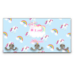 Rainbows and Unicorns Wall Mounted Coat Rack w/ Name or Text